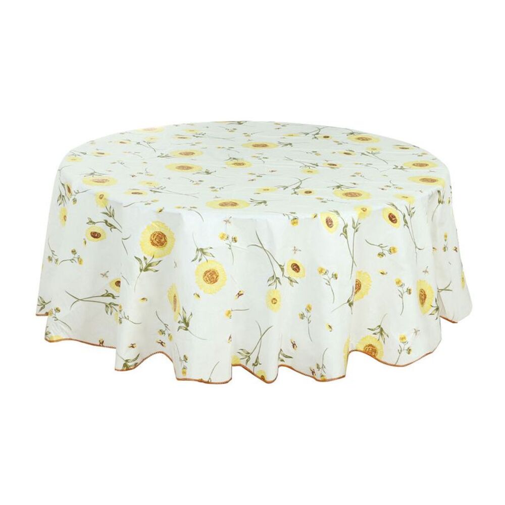 Waterproof Vinyl Round Tablecloth 71" Dia for Parties Floral Printed Tablecloth